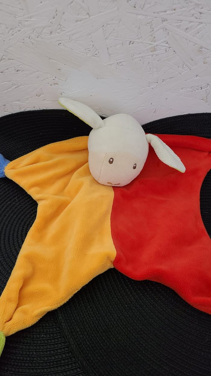Doudou plat mouton agneau rouge orange PARADISE TOYS - photo numéro 3