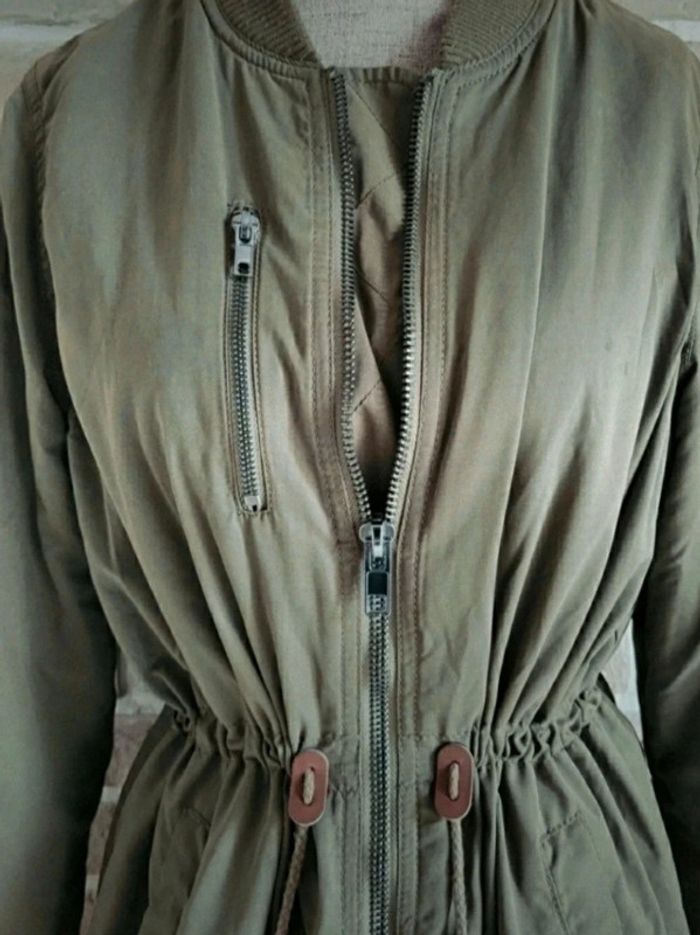 Parka longue kaki Stradivarius S 36 - photo numéro 7