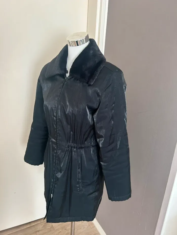 123 manteau parka veste noire, irisée, taille 1/36/38 - photo numéro 5