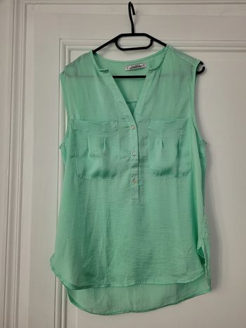 Blouse sans manche turquoise Pull & Bear Taille S