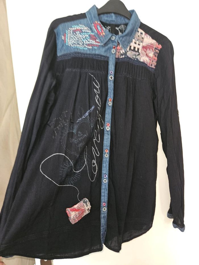 Chemise desigual noire à motifs - photo numéro 7