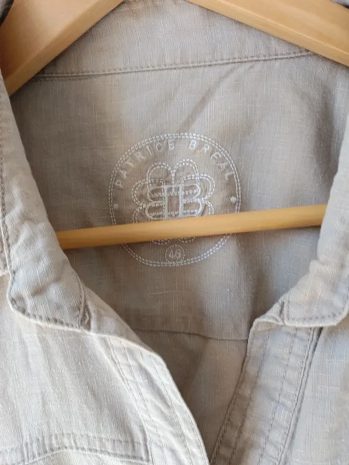Chemise Patrice Breal t.46 100% lin - photo numéro 3