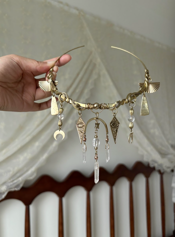 Moon Star Tassel Necklace Boho Vintage