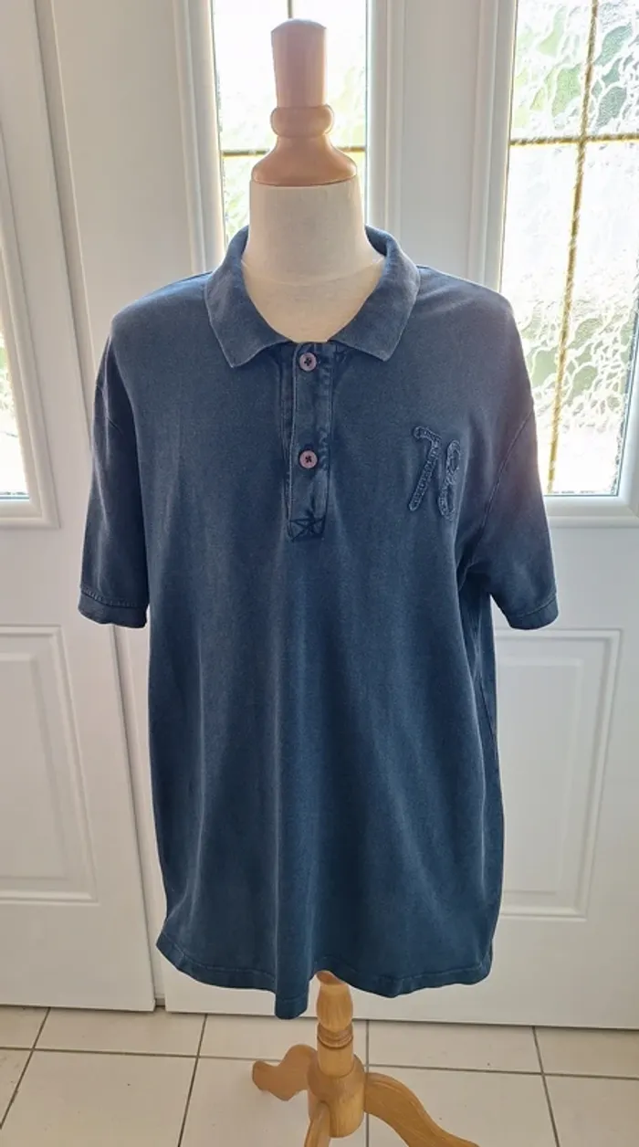 Polo homme bleu jean La Redoute - photo numéro 2