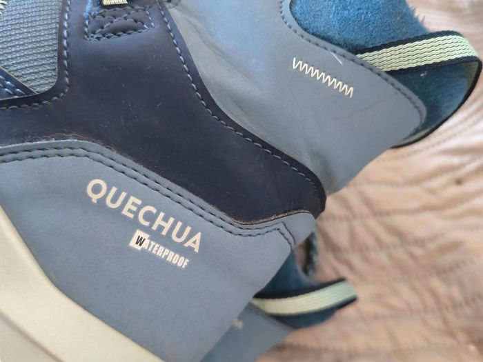 Chaussures Bottes de randonnée fourrées chaudes imperméables neige quechua bleues  t37 - photo numéro 10