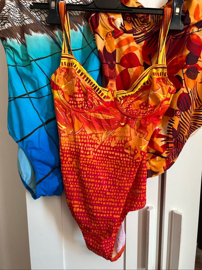 Lot de 3 maillots de bain 1 pièce à motifs Naturana Taille 38 - photo numéro 2