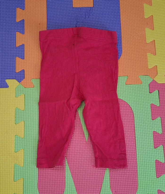 Legging rose fushia fleurs, la compagnie des petits, taille 6 mois (68 cm) - photo numéro 2