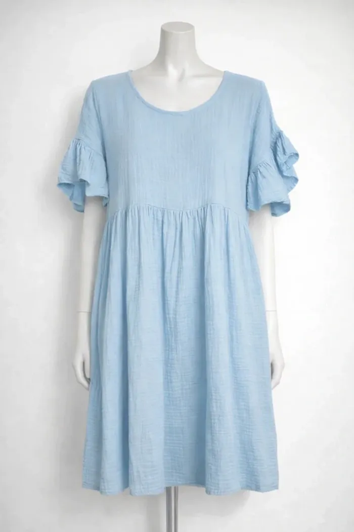 Robe bleu ciel légère été NEUF