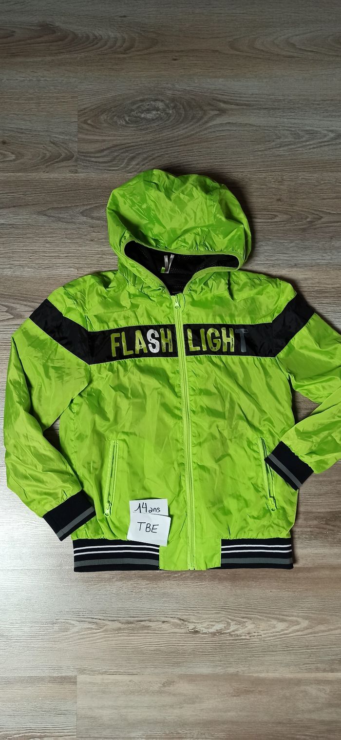 Coupé vent imperméable orchestra 14 ans fluo