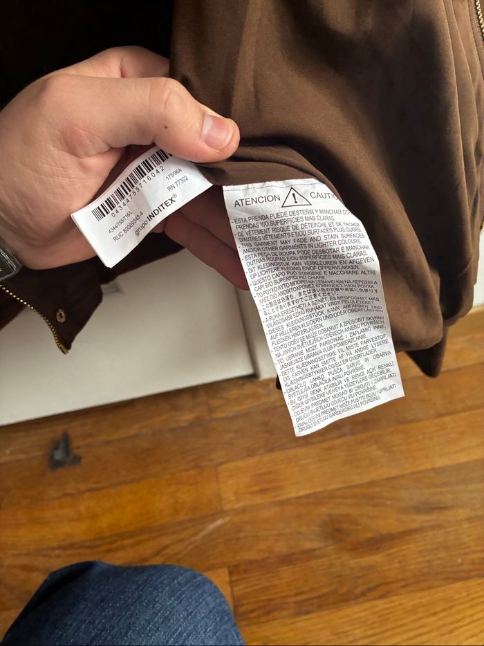 Veste Bomber effet daim Marron Foncé - photo numéro 4
