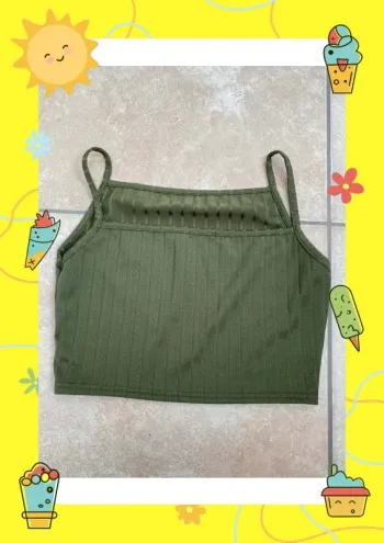 Débardeur court kaki boohoo 36