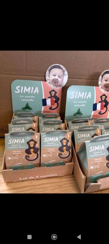 2 Sucette Simia silicone naturel