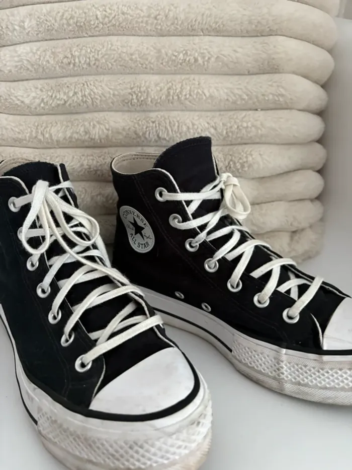 Converse montantes plateformes - noires - photo numéro 5