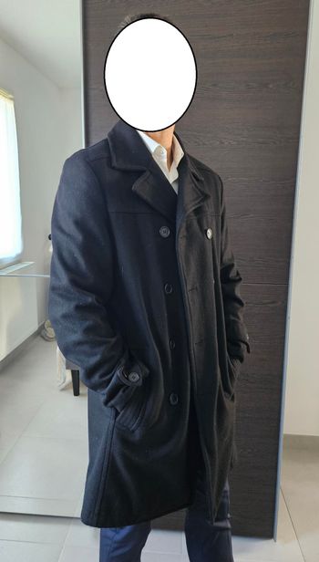Manteau long noir Kiabi