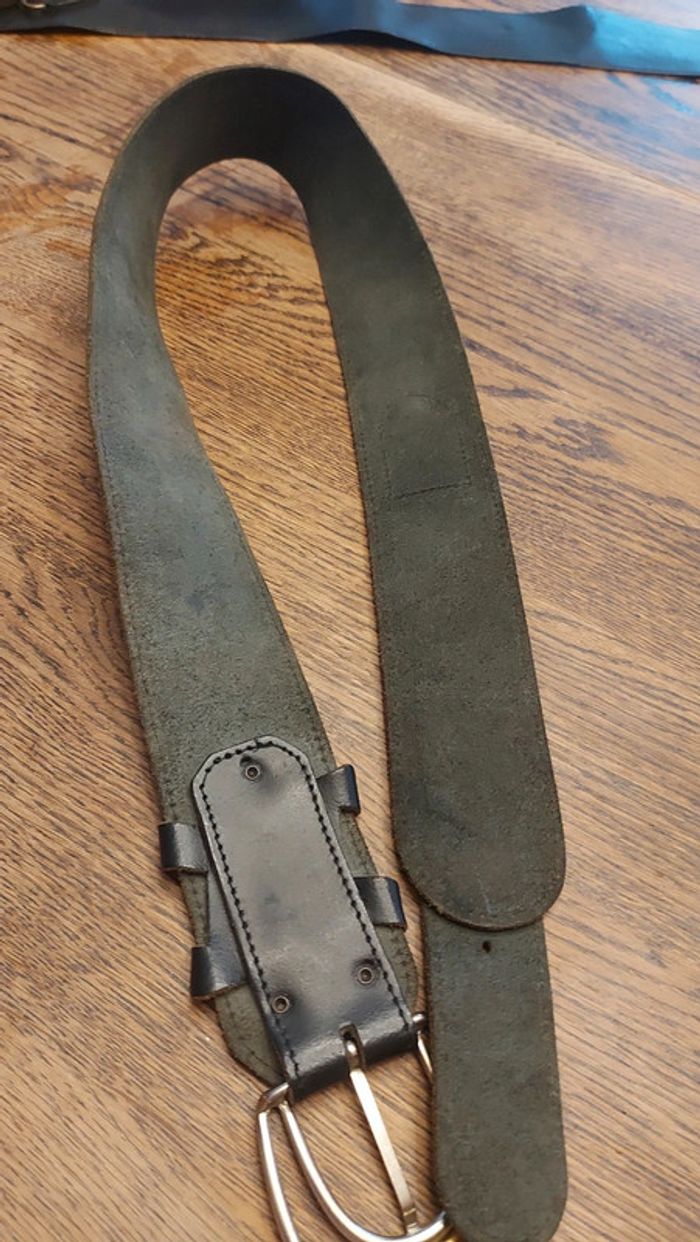 Ceinture en cuir noir réglable de 80cm à 95cm - photo numéro 11