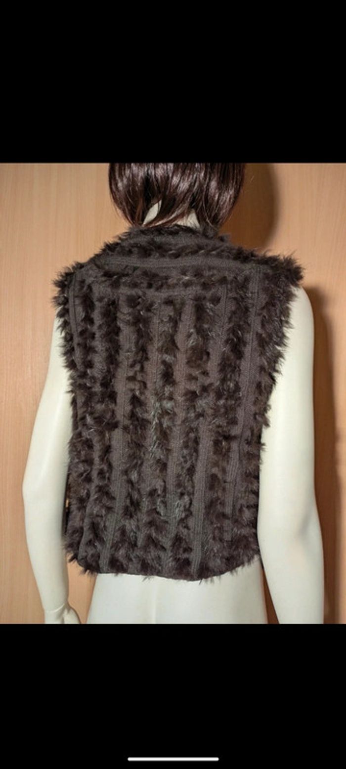 Gilet marron sans manche tout doux - photo numéro 4