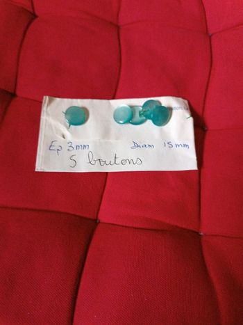 Lot 5 boutons turquoise