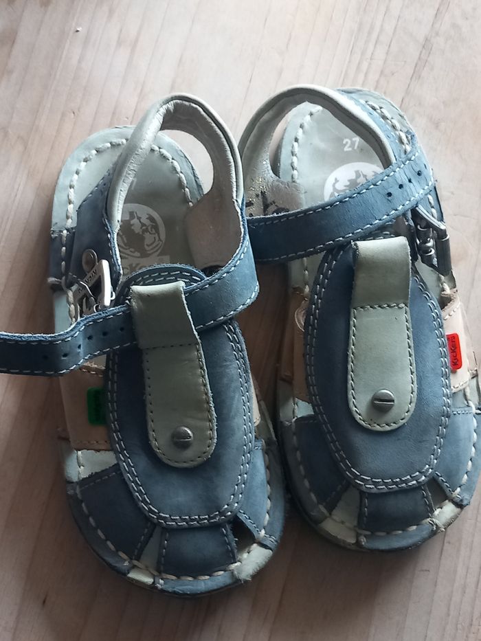 Sandales bleu garçon Kickers - photo numéro 1