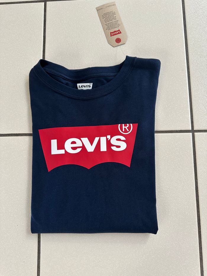 Sweat / T-shirt bleu marine à manches longues LEVI'S taille 16 ans NEUF avec étiquette - photo numéro 7