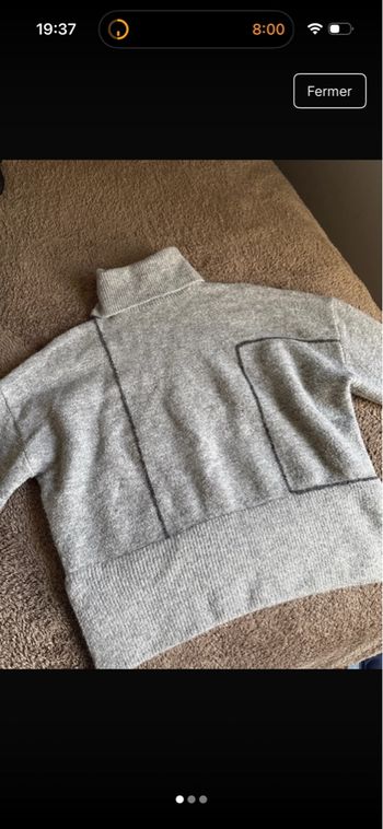 Pull col roulé gris à motif Zara 