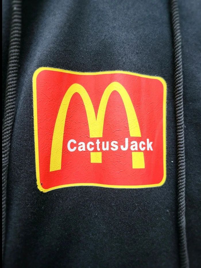 Sweat à Capuche Cactus Jack McDonald’s – Hoodie Noir Unisexe – Édition Limitée Streetwear - photo numéro 3