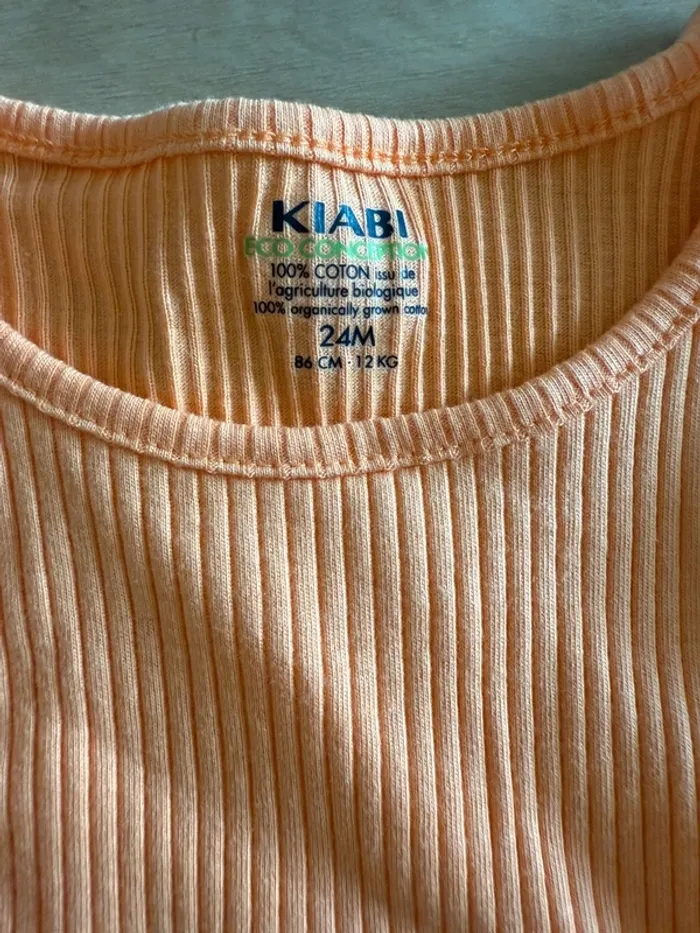 Ensemble débardeur côtelé et pantalon blanc - 24 mois - photo numéro 2