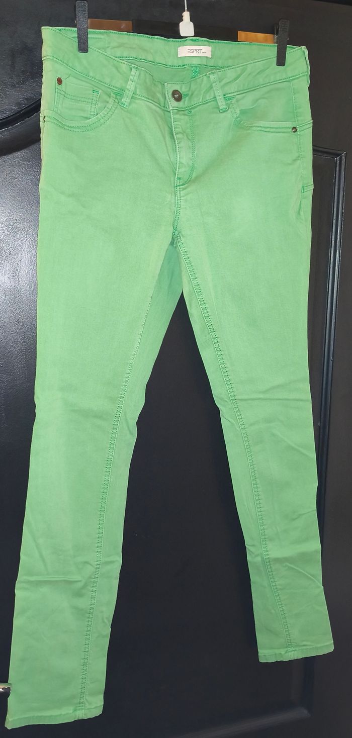 Jeans esprit vert clair/ pomme - photo numéro 2