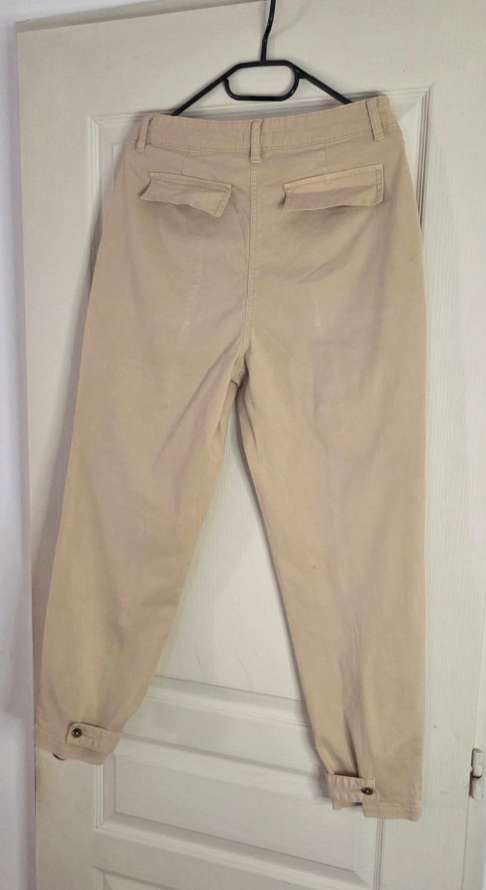 Pantalon Cargo Beige Taille Haute – Coupe Tendance - photo numéro 9