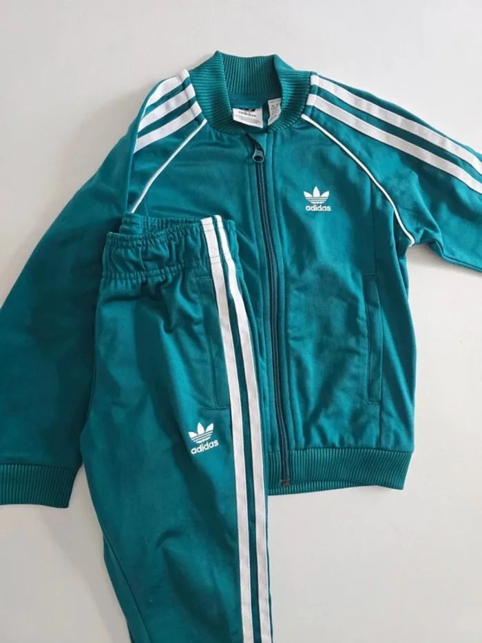 Ensemble jogging adidas vert turquoise - photo numéro 7