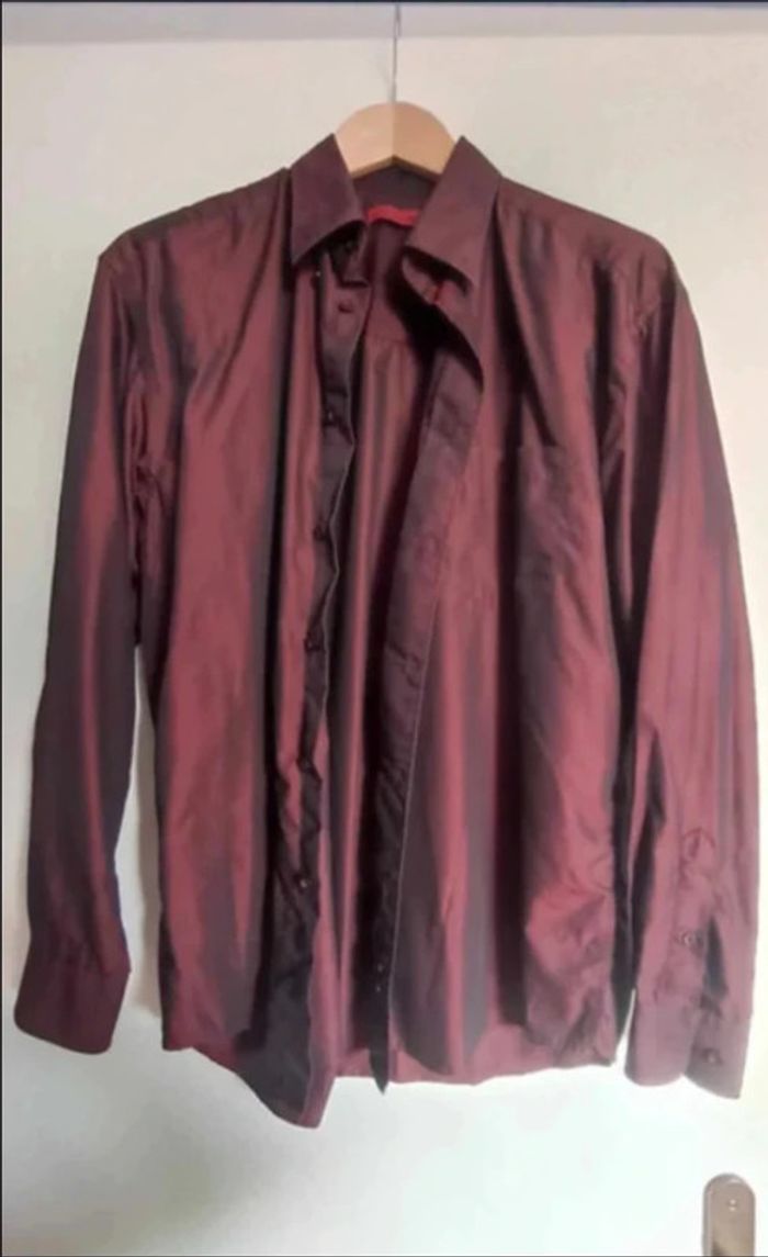 chemise manches longues homme taille 38 bordeaux M Très bon état Frascati