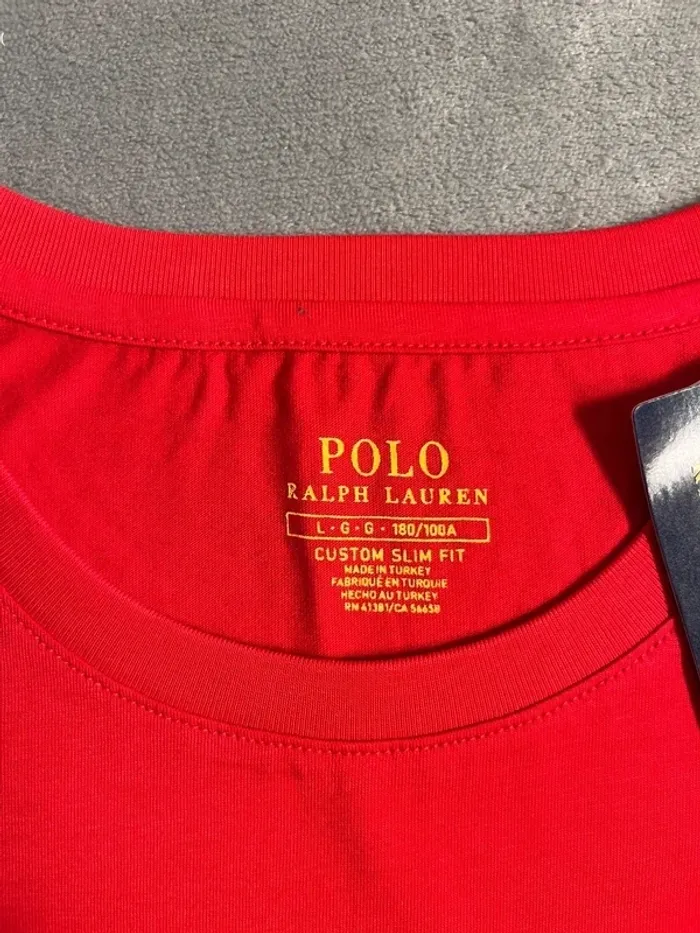 T-shirt Ralph Lauren Crewneck Embroidered Red Navy Poney – Taille L - photo numéro 5