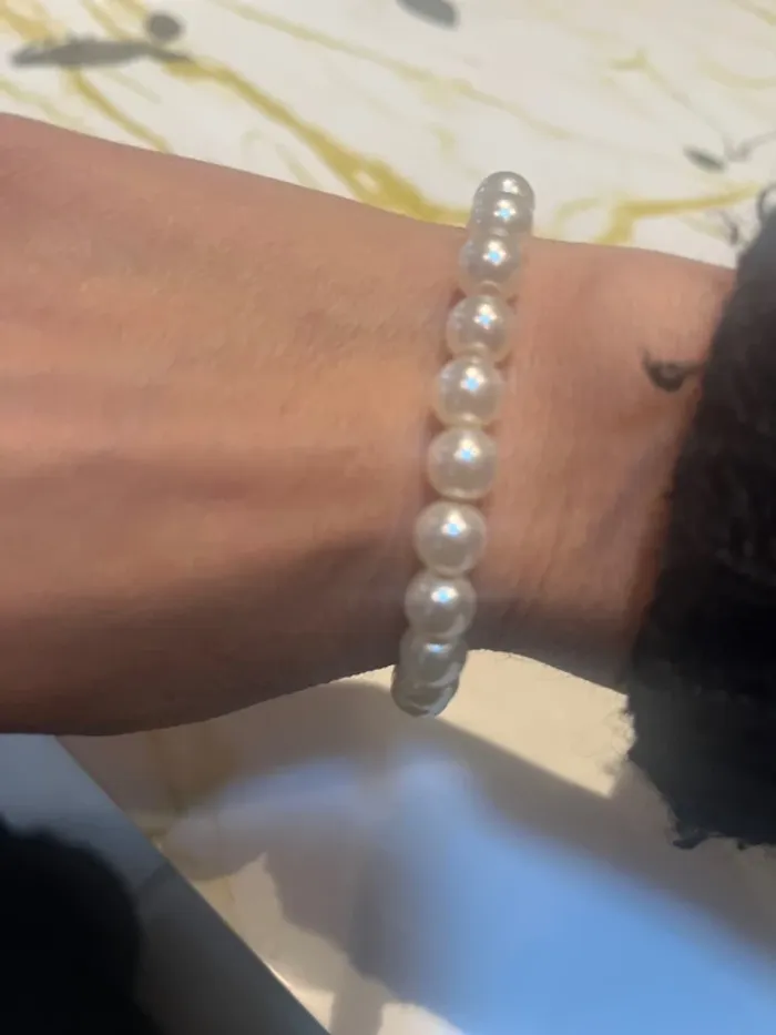 Bracelet de perle blanche - photo numéro 2