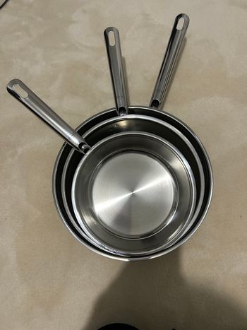 Vend lot de trois poêles en inox rösle 