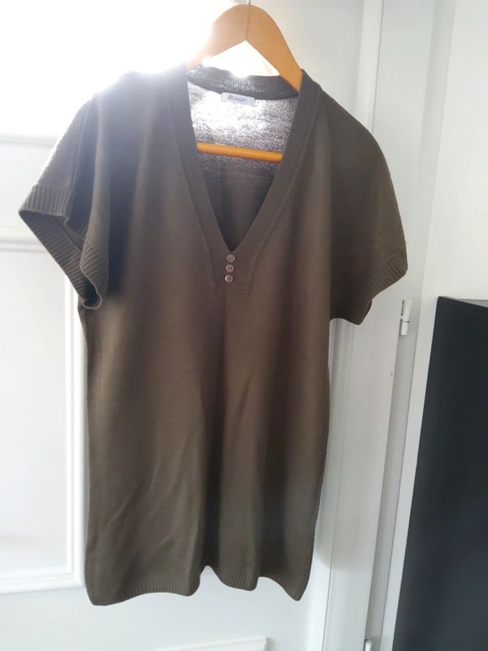 Pull sans manches marron