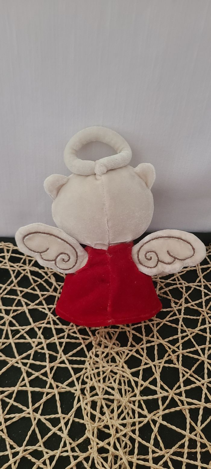 DOUDOU PELUCHE ORCHESTRA CHAT ANGE BLANC ROBE ROUGE - photo numéro 4
