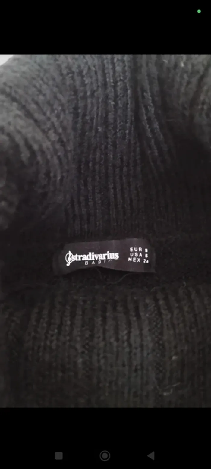Pull col roulé noir Stradivarius S - photo numéro 5