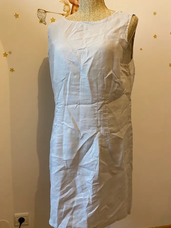 Robe en lin blé en herbe beige  m petit prix