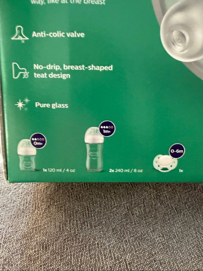 Lot biberons , 2 en verre, Philips Avent natural (comme au sein) - photo numéro 3