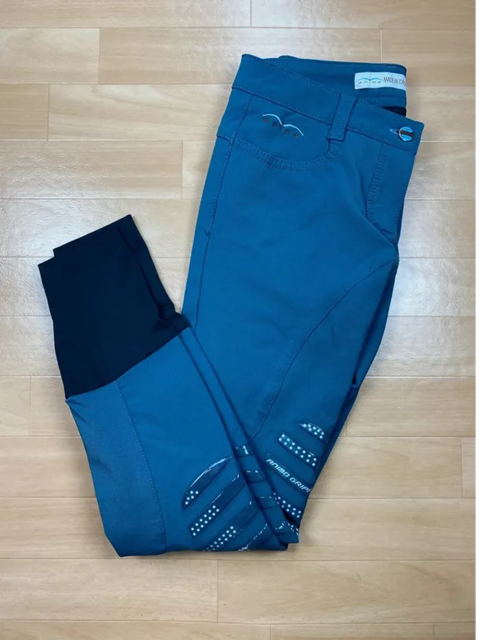 Pantalon d’équitation Animo gris-bleu – Taille 34 – Très bon état - photo numéro 2
