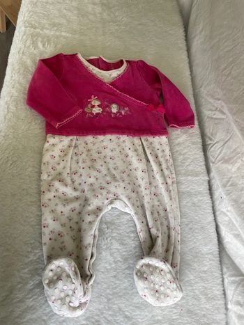 Pyjama rose fleuri 12 mois sergent Major