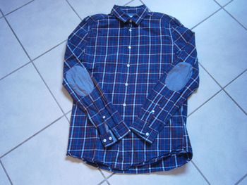 Chemise à carreaux bleu marine JULES Taille M
