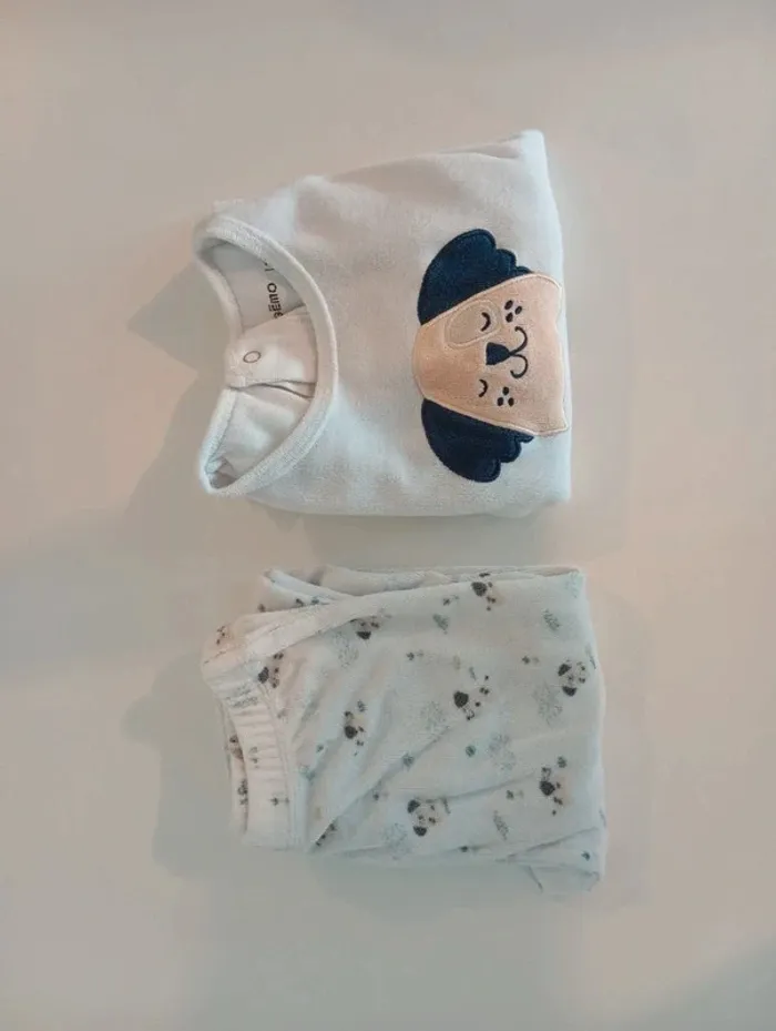 Ensemble pyjama gémo blanc 36 mois