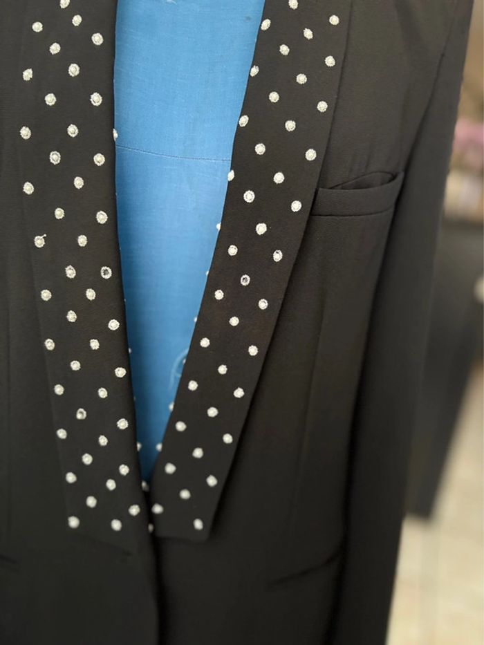 Veste blazer long Claudie Pierlot - noir avec détails argenté - taille 40/L - en très bon état - photo numéro 4