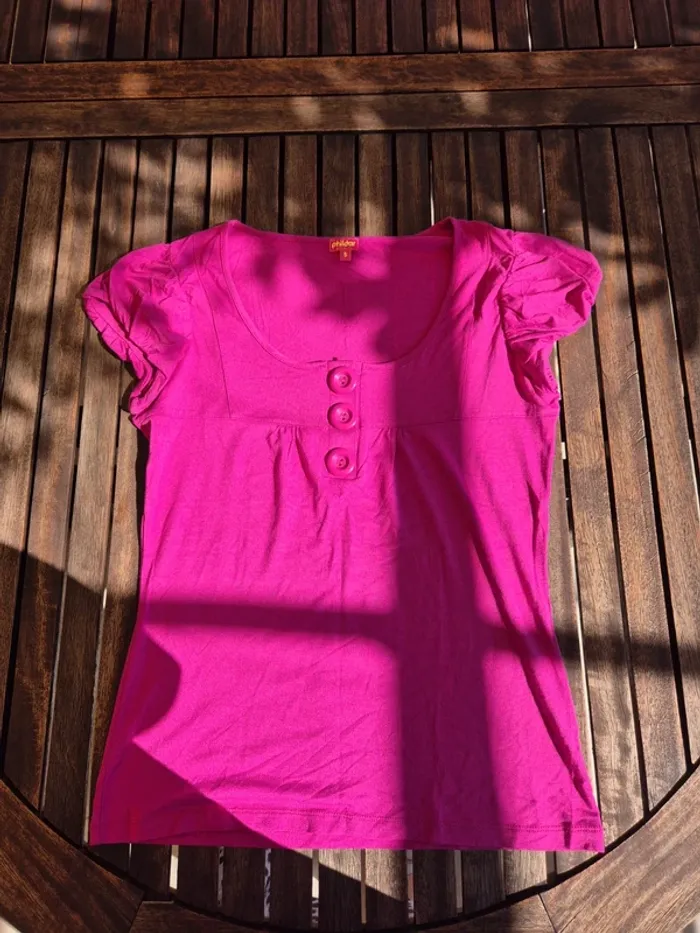 T-Shirt Phildar Rose Fuchsia T.36 - photo numéro 3