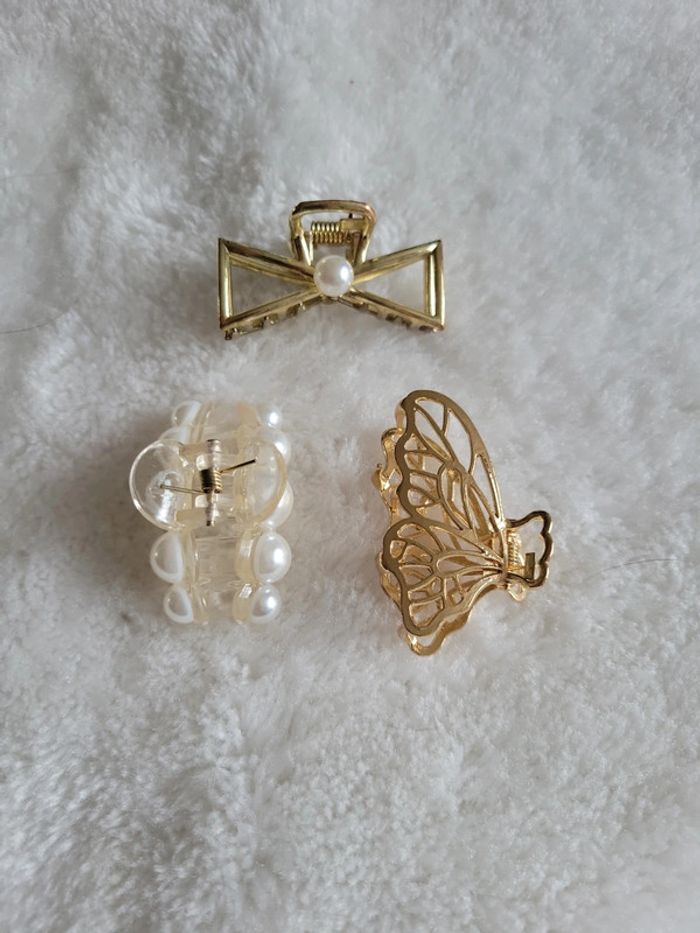 Lot pinces, nœud, papillon, perles