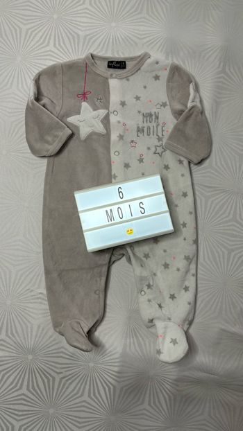 Pyjama velours une pièce fille 6 mois influx