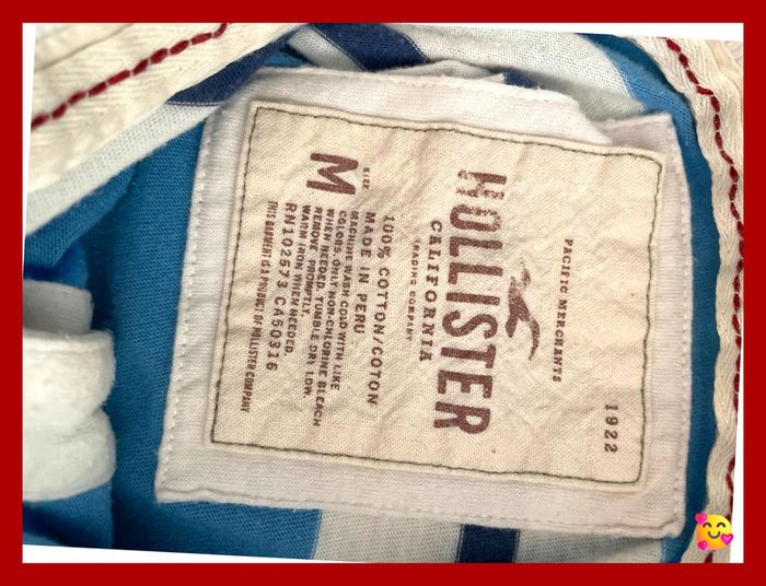 Polo Hollister – Femme – Taille M – Bleu et blanc – Très bon état - photo numéro 4