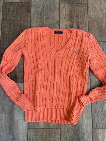 Pull femme col V Ralph Lauren torsades