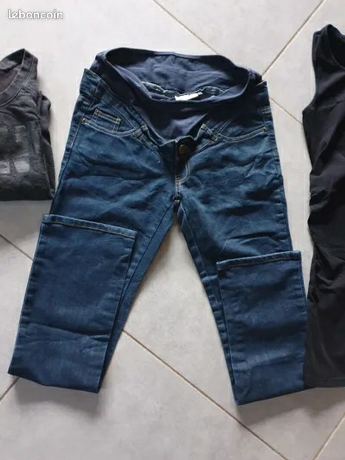 Lot vêtements grossesse maternité femme 38 40 M pantalon robe hauts - photo numéro 4