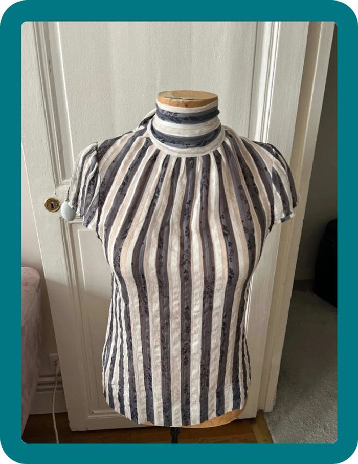 Blouse manches courtes soie noeud au cou xxs- BCBGmaxazria - photo numéro 4